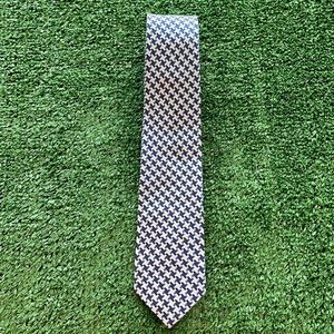 Paul Smith Blue Herringbone Check Skinny Silk Tie